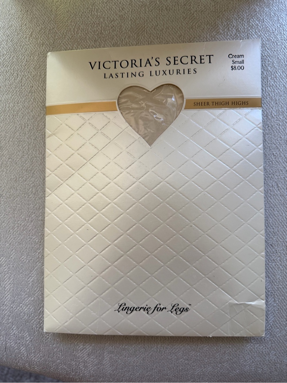 Victoria's Secret Cream White Sheer Thigh Highs Packaging